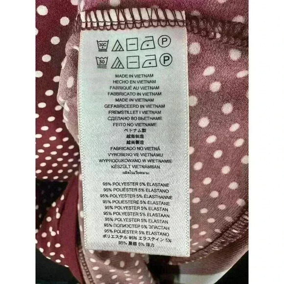 Michael Michael Kors Women's XS Maroon Polka Dot Dress with Striped Hem - Picture 5 of 5